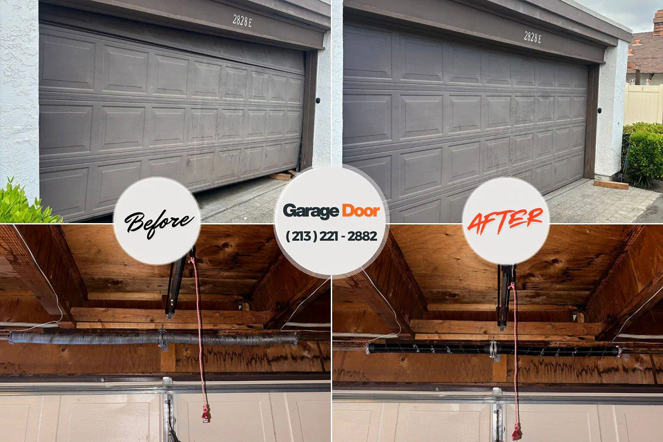 Before and after: garage door repair Garden City, KS